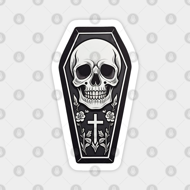 Skull Coffin Magnet by Grave Digs