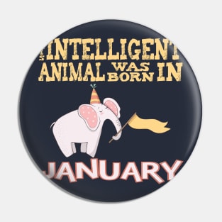 January Birthday Gift Shirt For Intelligent Nerds Pin