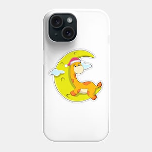 Giraffe at Sleeping with Moon Phone Case