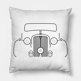 Rover P3 series 1940s classic British car black outline graphic Pillow