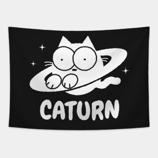 Caturn Cat Doodle Tapestry