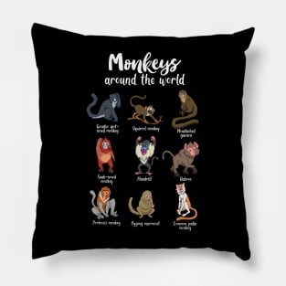 Many species of monkeys - types of monkeys Pillow