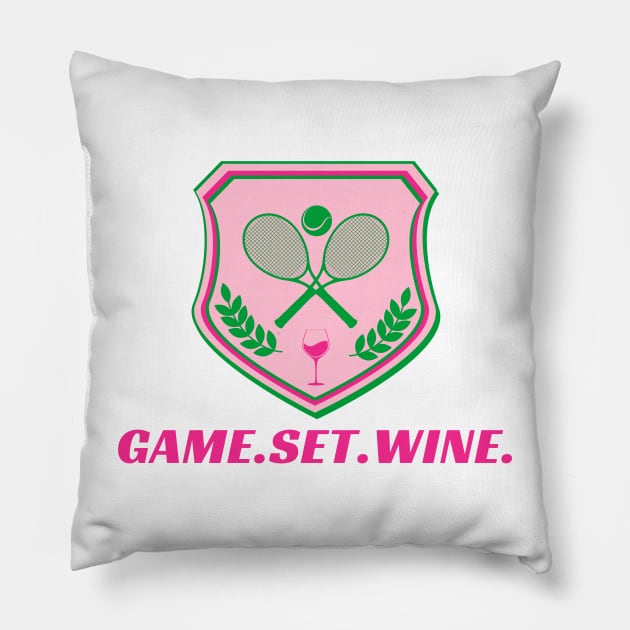 Tennis Game Set Wine Pillow by MalibuSun