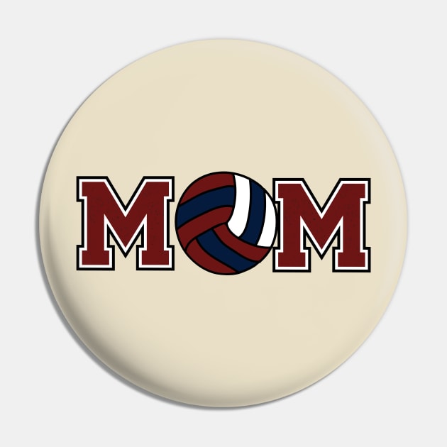 Volleyball Mom Burgundy and Navy Pin by capesandrollerskates 