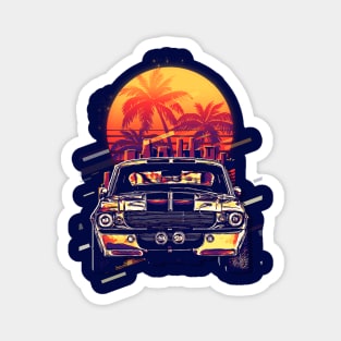 synthwave cars Magnet