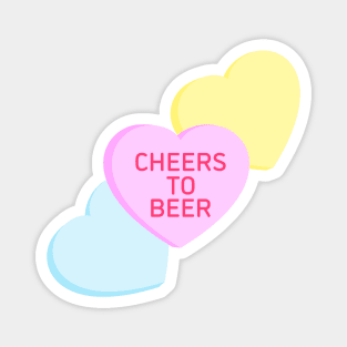 Conversation Hearts - Cheers to Beers - Valentines Day Magnet