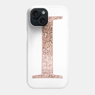 I rose gold glitter monogram letter Phone Case