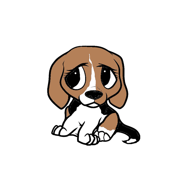 Beagle black tan white cartoon by Wanderingangel