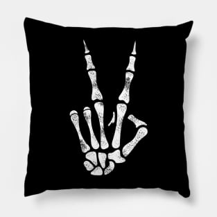 Peace Skeleton Hand Halloween Pillow