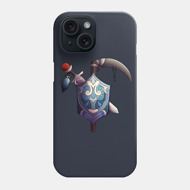 Sword, Scythe & Shield Phone Case by MithFuril