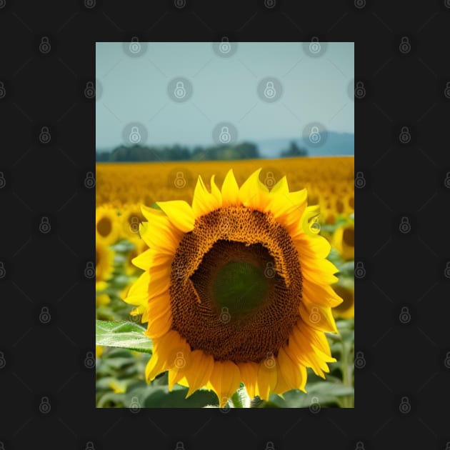 SIMPLE SUNFLOWER WITH PALE BLUE SKY by sailorsam1805