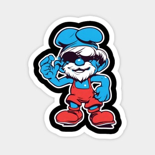 cool 80s style smurf Magnet