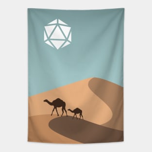 Minimalist Desert Landscape D20 Dice Sun Tapestry