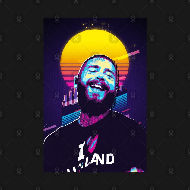 retro 80s post malone by bahullah_art