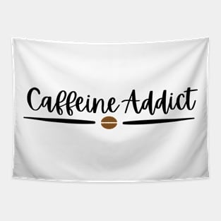 Caffeine Addict - Black Text Tapestry