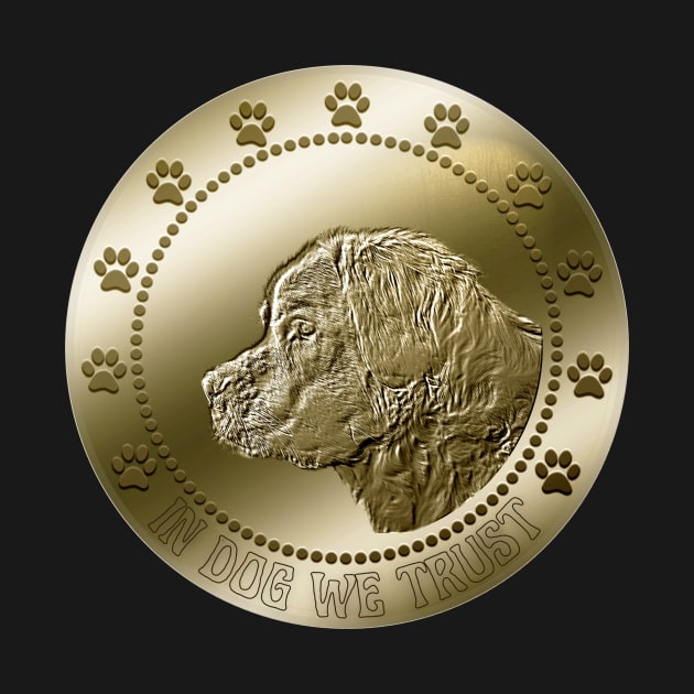 St Bernard Dog Coin Crypto Funny Cool Money by JollyMarten