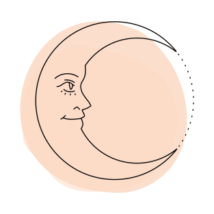 Boho Moon artwork fine line drawing T-Shirt