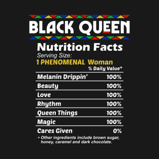 Black Queen Nutrition Facts T-Shirt