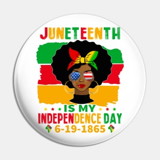 Independence Day Afro Melanin Natural Hair Juneteenth Pin