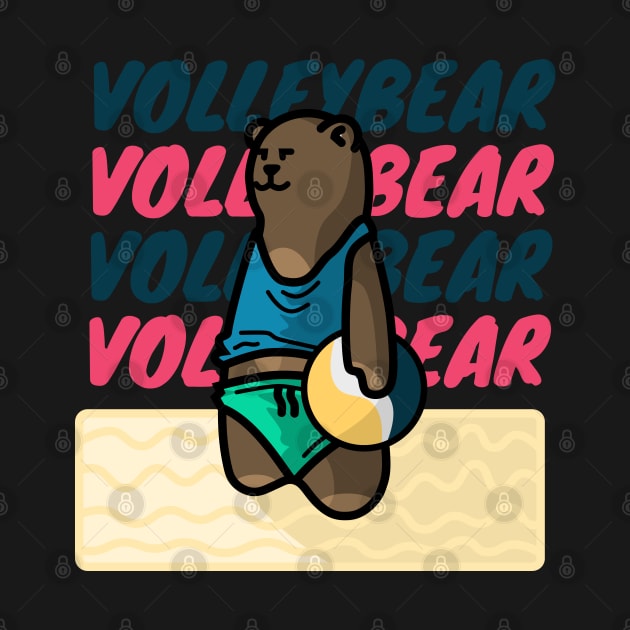 Adorable Bear Playing Volleyball by ontenno