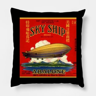 Sky Ship Vintage Abalone Label Cannery Row Monterey Pillow