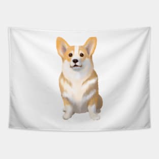 Cute Pembroke Welsh Corgi Drawing Tapestry