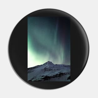 Aurora Borealis Northern Lights Night Sky in Winter Iceland Pin