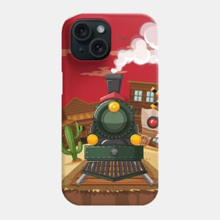 Train ride in the western town Phone Case