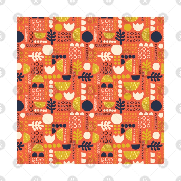 Papercut Organic Shapes Collage Orange by Sandra Hutter Designs