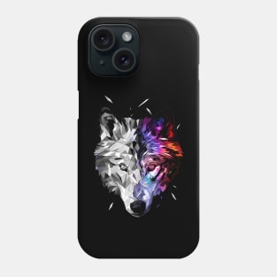 Cosmic Wolf Low Poly Abstract Phone Case