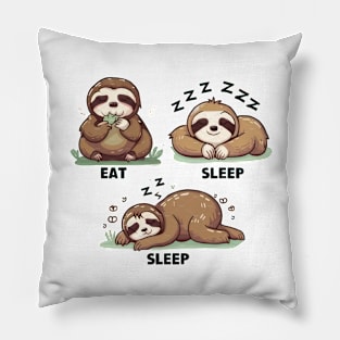 Eat, Sleep, Sleep: Sloth Pillow