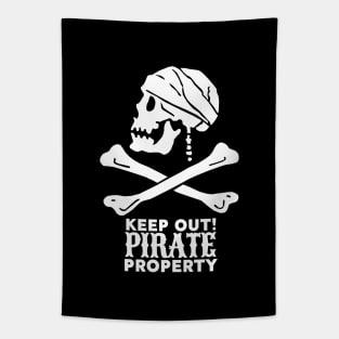 Keep Out! Pirate Property Vintage Skull Tapestry