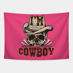 CowBoy skull hat Tapestry