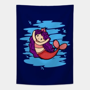 Cute Mermaid Illustration Tapestry