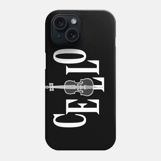 Cello In Cello Orchestra Musical Instrument White Phone Case by Barthol Graphics