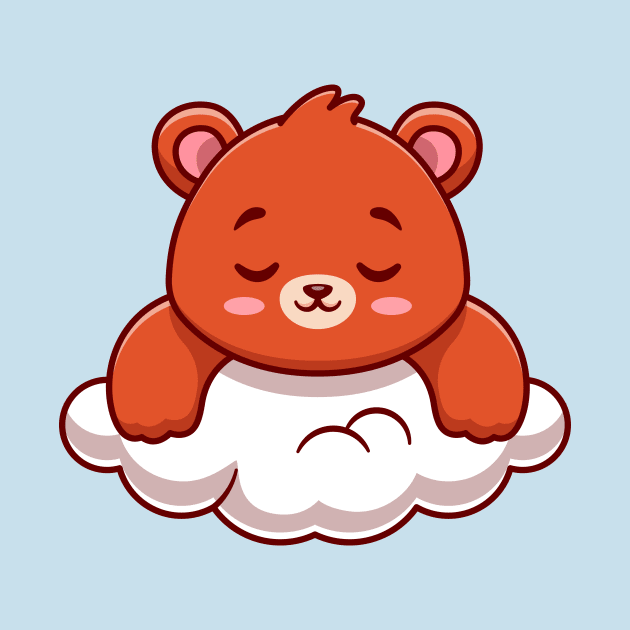 Cute Bear Sleeping On Cloud Cartoon by Catalyst Labs