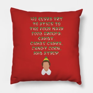 Elf's 4 Food Groups Pillow