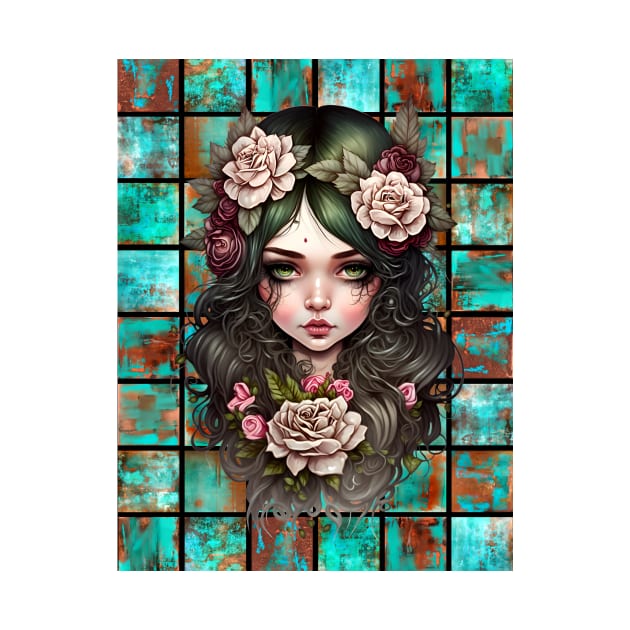 Copper Patina Boho Gothic Girl 2 by Jay Major Designs