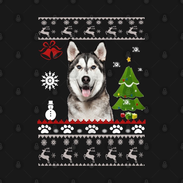 Husky Dog Ugly Christmas Sweater by BoongMie