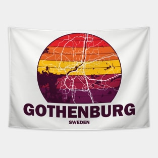 Gothenburg Retro Maps Tapestry