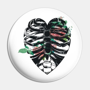 flowers, ribs and heart Pin