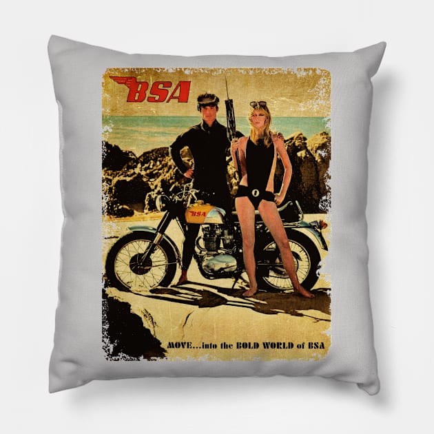 British motorcycle so vintage Pillow by Midcenturydave