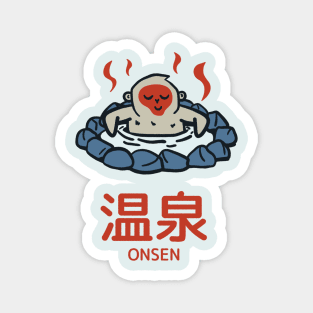 Snow Monkey Relaxing in Onsen Magnet