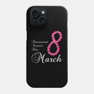 Womens International Womens Day Pink Rose Flower 8 March 2023 Phone Case