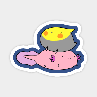 Cockatiel and Axolotl Magnet