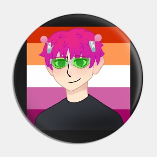 Saiki Lesbian Pride Pin