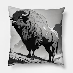 Bison Shadow Silhouette Anime Style Collection No. 114 Pillow