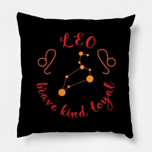 Leo Brave Kind Loyal Pillow