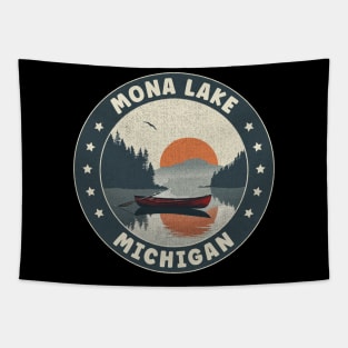 Mona Lake Michigan Sunset Tapestry