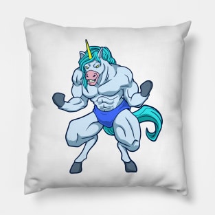 Fitness Bodybuilder Unicorn Shows Muscles - Gym Pillow